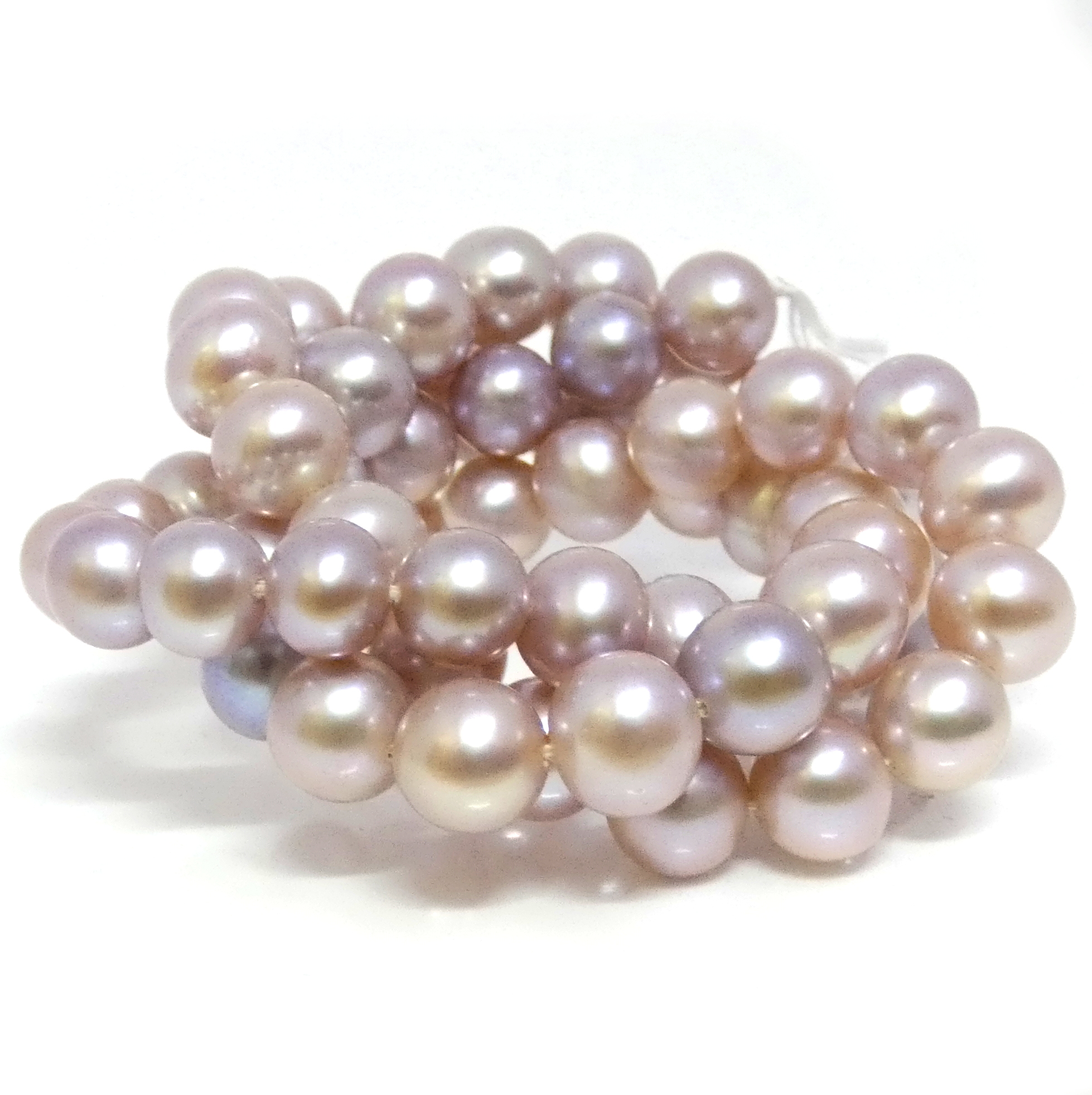 Pink to Lavender 6.8-7.8mm Round Pearls